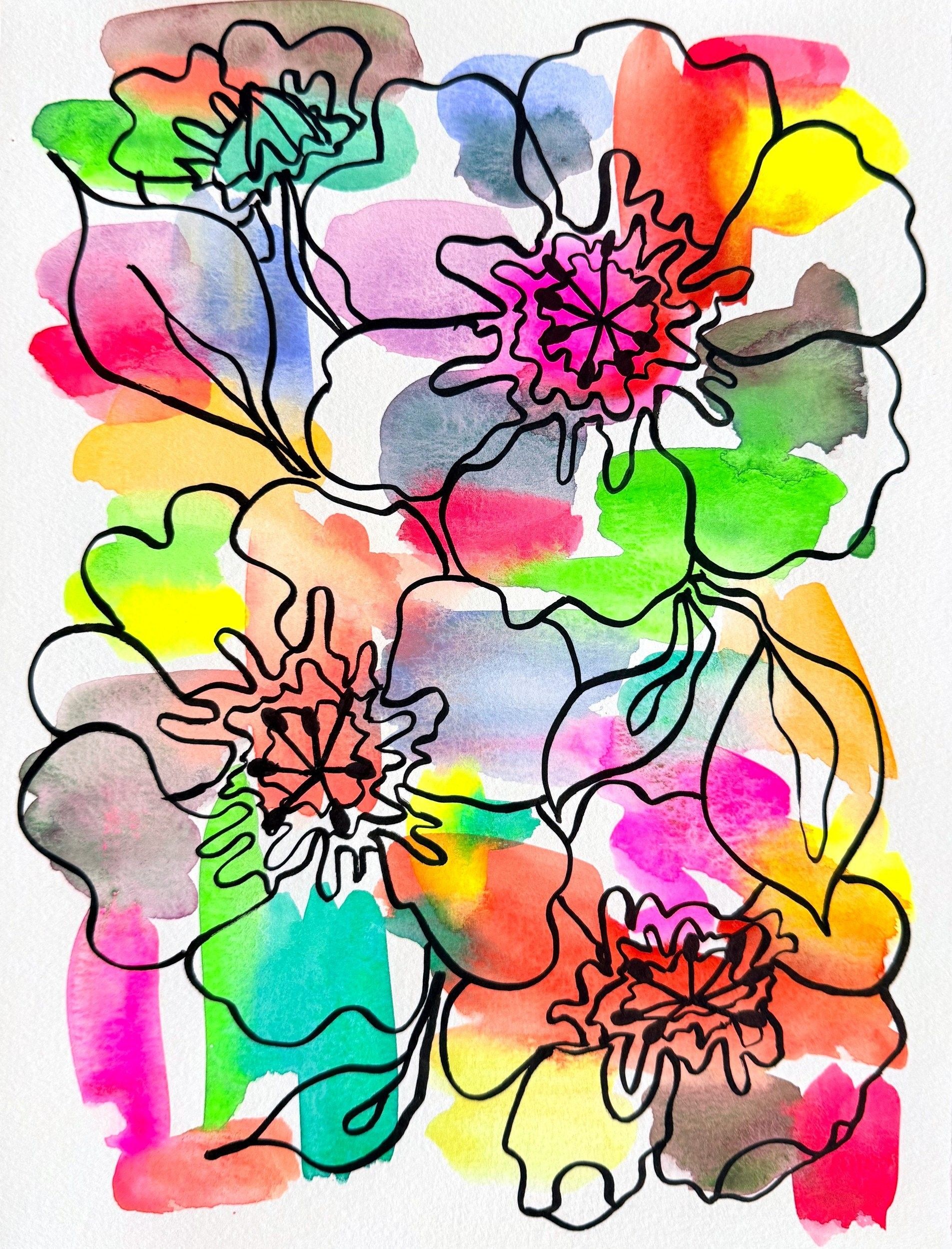 Candy Coated, watercolor and ink painting on paper