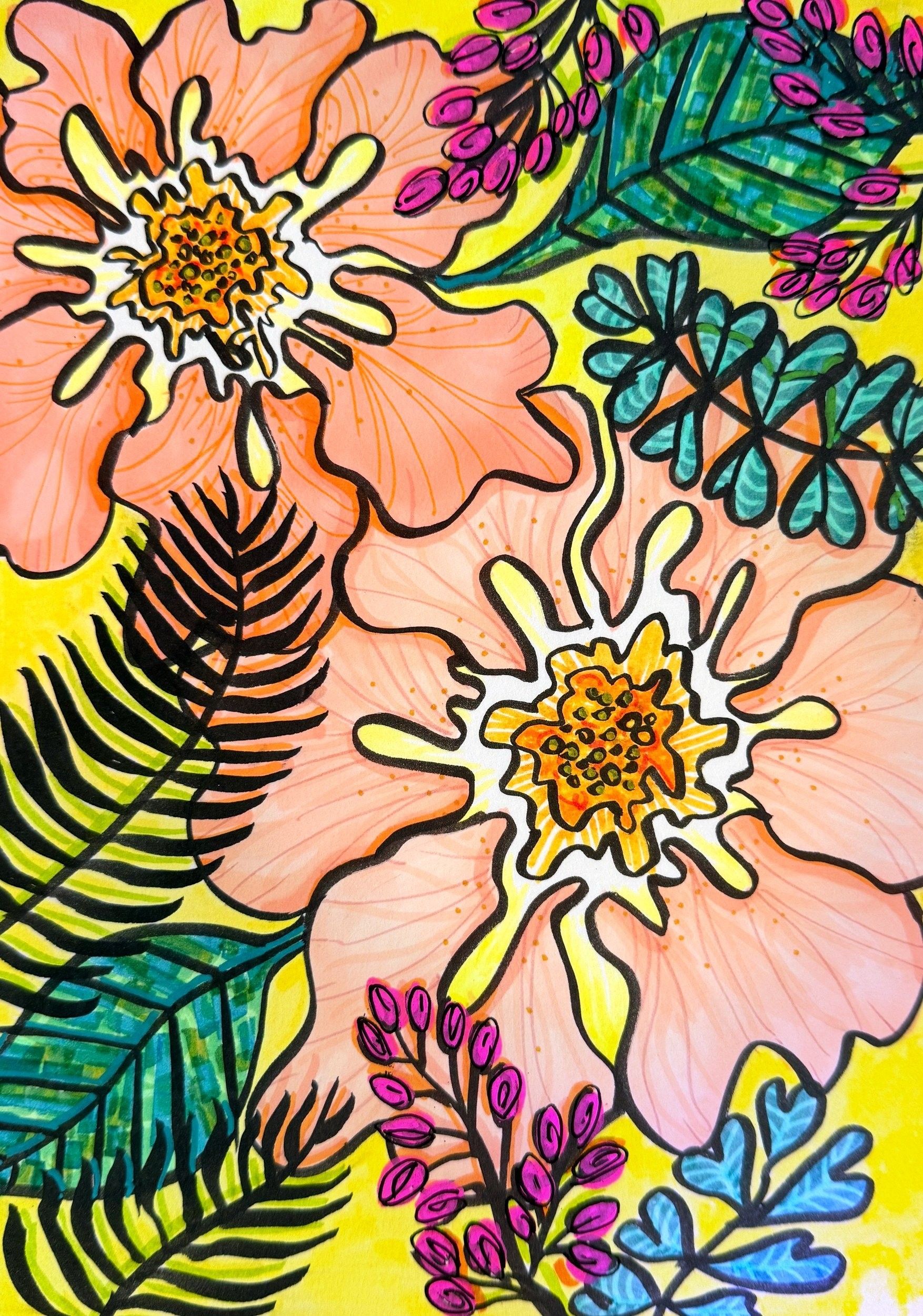 Key Lime Cooler, watercolor and ink painting on paper